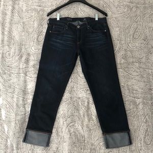 Dark AG Adriano Goldschmied cuffed blue jeans